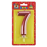 Свеча для торта цифра " Миленд " 7, красная, 19*10*2см, металлик, картонный блистер, европодвес