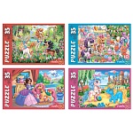 Пазлы " Рыжий кот "  35элементов Королевство пони №2 18*13см, 4 дизайна, картонная упаковка 6,5*9*2,5см