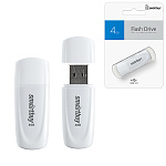 Флеш-диск " SmartBuy " 4GB Scout белый USB 2.0, пластик
