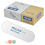 Ластик " Milan " каучуковый, овальный, ассорти, 73*28*9мм, для стирания графита