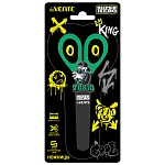 Ножницы детские " deVente " Toxic 13,5см, металлические, пластиковые ручки, защитный футляр с каучуковым декоративным элементом, черные с зеленым, картонный блистер, европодвес