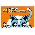 Альбом А4 20л " Академия Групп " Кошки-мышки, склейка, обложка- мелованный картон, ВД-лак, блок- офсет 100г/м2