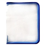 Папка " Пчелка " МАЛЫЙ ФОРМАТ А5-01 (230*180*25мм) молния вокруг бесцветная, синяя окантовка, пластик