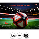 Альбом А4 16л " Проф-Пресс " Фото мяча, на скобе, обложка- мелованная бумага, блок- офсет 100г/м2