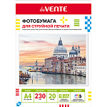 Фотобумага " deVente " А4 230г/м2 20л глянцевая, односторонняя, пластиковый пакет, европодвес