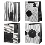 Пакет бумажный " Basir " 18*23*10см Круги, квадраты, полоски, ассорти (без возможности выбора дизайна), ламинированный