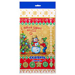 Скатерть одноразовая Новогодняя " Интерпак " 120*180см, 35мкм, ПВД, Фанты, пакет, европодвес