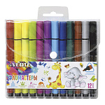 Фломастеры " deVente " Trio 12цв трехгранные, вентилируемый колпачок, пластиковый блистер, европодвес