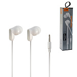 Наушники " FaisON " HP-134 Mesh белые, серебряные, вкладыши, проводные, микрофон, кнопка ответа, Jack 3,5мм, длина - 1,1м