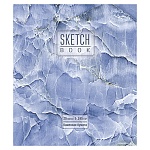 Скетчбук, каменная бумага 245г/м2, А5, 20л, спираль сверху, без линовки, обложка - мелованный картон, УФ-лак, фольга, " ПЗБМ " Синий мрамор