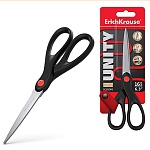 Ножницы " Erich Krause " Unity 16,0см, металлические, пластиковая ручка, черные, картонный блистер, европодвес