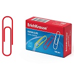 Скрепки " Erich Krause " 33мм цветные 100шт картонная упаковка