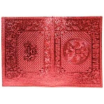 Обложка для паспорта " Имидж " Герб красный металлик, натуральная кожа, тиснение блинтовое