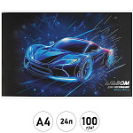 Альбом А4 24л " Феникс " Лазерная машина, на скобе, обложка- мелованный картон, тиснение фольгой, блок- офсет 100г/м2