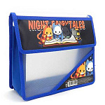 Папка " Пчелка " МАЛЫЙ ФОРМАТ А5-36 (230*190*50мм) на липучке 2отделения Ночные сказки, клапан, с уголком, пластик