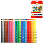 Карандаши " Koh-i-Noor " акварельные Рыбки 36цв шестигранные, деревянные, картонная упаковка, европодвес