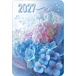 Календарь карманный " Праздник " 015 на 2027г 62*91мм, Многоцветная гортензия, глянцевый УФ-лак, картон