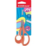 Ножницы для левшей детские " Erich Krause " Joy 14,0см Left Hand пластиковые ручки, безопасные закругленные лезвия с линейкой, ассорти, картонная упаковка, европодвес