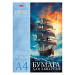 Акварельная бумага " Hatber " А3 10л На гребне волны, плотность - 200г/м2, тиснение, в папке