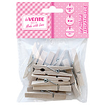 Декоративные прищепки " deVente " Natural Wood, натуральный цвет, деревянные, 45*7мм, 10шт, пластиковый пакет, европодвес