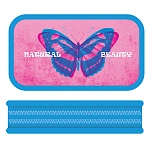 Пенал " Пчелка " ПО-090 2 отделения 105*190*30мм Бабочка на розовом, тканевый торец