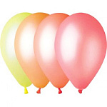 Шар латексный неон 12"/30см, ассорти из 10-12 цветов