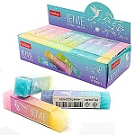 Ластик " Hatber " PVC Sense 14*64*11мм, 30шт, ассорти, картонный держатель, картонный дисплей