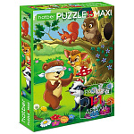 Пазлы " Hatber "  15элементов ECO Maxi Лесные друзья 22*33см, картонная упаковка