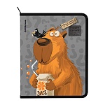 Папка на молнии " Erich Krause " МАЛЫЙ ФОРМАТ А5+ (190*245*30мм) Happy Capy, пластик 0,55мм, текстура поверхности- песок