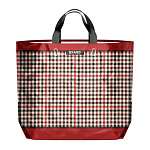 Сумка ПП многоразовая " Интерпак " с петлевой ручкой, 50*40см 160мкм Клетка