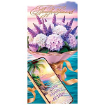 Конверт для денег " Мир открыток " 4-15 Поздравляем! Пусть сбудутся мечты! Букет сирени, 83*168мм, без отделки, без текста