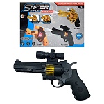 Пистолет " Sniper Rifle " Super gun 23*16*4см, цветная проекция, звуковые эффекты, движение патронов в барабане, картонная упаковка 23*16*4,5см