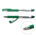 Ручка шариковая " Piano " зеленая 0,5мм, толщина письма 0,25мм, резиновый держатель, игольчатый пишущий узел, чернила на масляной основе, металлизированный наконечник, прозрачный колпачок с цветным клипом, в цвет чернил