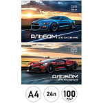 Альбом А4 24л " Проф-Пресс " Авто и природа- 8, на скобе, обложка- мелованная бумага, блок- офсет 100г/м2, 2 дизайна в спайке