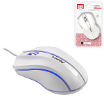 Мышь " SmartBuy " 338 One проводная оптическая, 3 кнопоки, белая, 1200 DPI, RGB подсветка, кабель USB