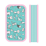 Пенал " Пчелка " ПО-090 2 отделения 105*190*30мм Принт зверушки, тканевый торец