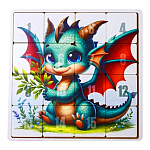 Игра логическая " Задира " Пятнашки. Дракончик 22*22*0,5см, дерево, термоусадочная пленка