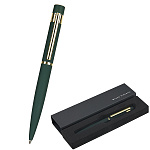 Ручка подарочная шариковая автоматическая " Bruno Visconti " Verona синяя 1,0мм, толщина письма 0,7мм, поворотный механизм, корпус- металл, покрытие soft touch, цвет корпуса зеленый, металлический клип, подарочная упаковка