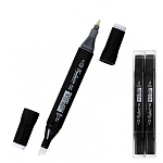 Маркер-блендер для скетчинга " Mazari " Fantasia colorless, 2шт, двухсторонний, 3,0-6,2мм, пулевидный/скошенный, упаковка - блистер, европодвес