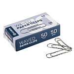 Скрепки " Глобус " 50мм гофрированные, без покрытия 50шт, картонная упаковка