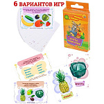 Карточки " Рыжий кот " Обучающие Первые знания. Фрукты, овощи, ягоды, 36 карточек, картонная упаковка 5,2*6*1,3см