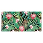 Конверт для денег " Мир поздравлений " 445 Без названия- Листья папортника, красные цветы, 168*84мм, фольга золотая, текст