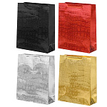 Пакет бумажный " Basir " 26*32*10см, Голография, ассорти (без возможности выбора цвета), ламинированный, голография-крокодил