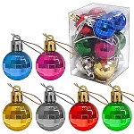 Набор шаров " KWELT " d=2,5см 12шт ассорти (серебряные, золотые, темно-розовые, зелёные, синие, красные), пластиковая упаковка 6*9*6см