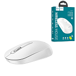 Мышь " Hoco " GM14 Platinum беспроводная оптическая, 3 кнопки, белая, 1200 DPI, USB (батарейки в комплект не входят)