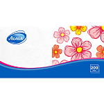 Салфетки бумажные 1-слойные " Лилия " Ситец + Белый 200шт, 100% целлюлоза, 24*24см