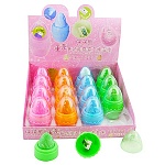 Точилка " Basir " с ластиком Яйцо (ассорти), пластиковая, 7см одинарная, с контейнером и крышечкой для ластика