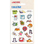 Наклейки " deVente " А6 Смешные котята, объемные мягкие, многоразовые, пакет, европодвес