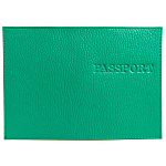 Обложка для паспорта " Имидж " Passport зеленая, натуральная кожа, тиснение конгрев
