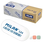 Ластик " Milan " каучуковый, овальный, ассорти, 49*23*9мм, для стирания графита